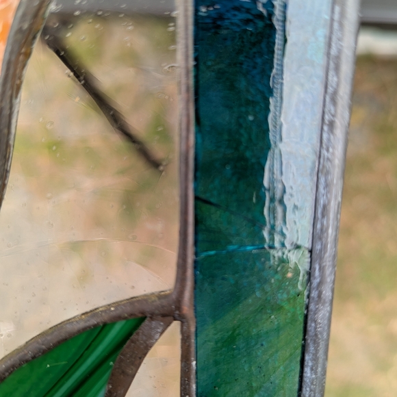 Stained Glass Tulip Panel - Orange and Green - Picture 2 of 5